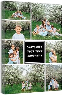 QIXIANG Custom Canvas Prints Multi Image Collage Customized Collage Family Photo Gifts for Wedding Friends Anniversary Decor (collage 11,12.00" x 18.00"(30x45cm))