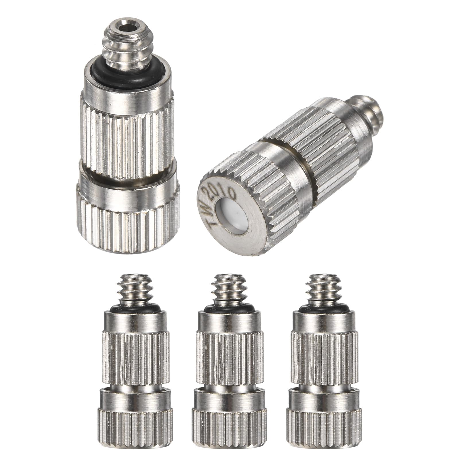 5er-Pack Messing-Sprühdüsen, 0,2 mm Öffnungsdurchmesser. Sprühdüsen aus Messing, Hochdruck-Sprühdüsenkopf für Außenkühlsysteme/Gewächshäuser/Landschaftsbau [3/16" Gewinde]