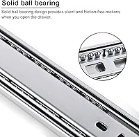 Vista 4 de Knobonly - Corredera extensible de soporte lateral completo para abrir 3 cajones plegables, suave, cierre automático