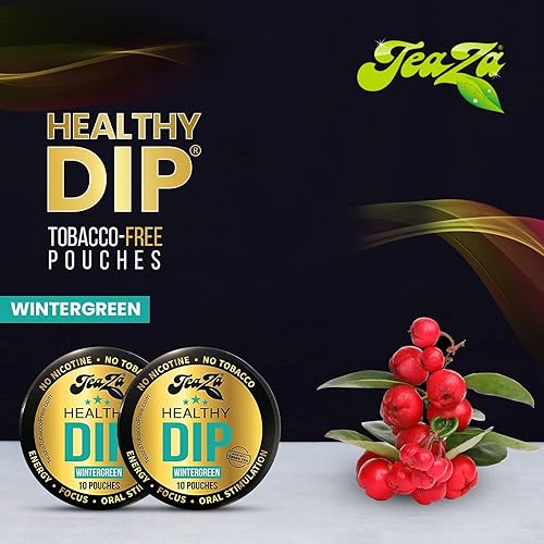 Miniatura 6 de Teaza Paquete de muestras de energía herbal, bolsas de inmersión saludable, inmersión sin nicotina, menta fría, cereza fría, verde invierno,