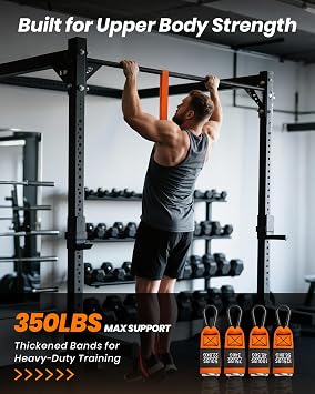 Adjustable Pull Up Assistance Bands Set for Home Gym,Heavy Duty Resistance Bands for Pull Up Bar with Stable Feet Rest,Upper Body Strength Training,Portable Fitness Workout Equipment,Men&Women