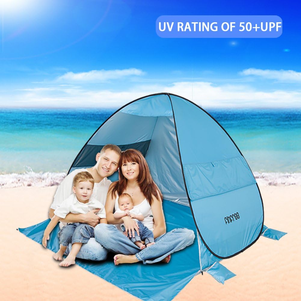 Beach Tent, Sun Shelter Lightweight for Family Finshing Ant UV 50+, Automatic Pop up Instant Portable Cabana