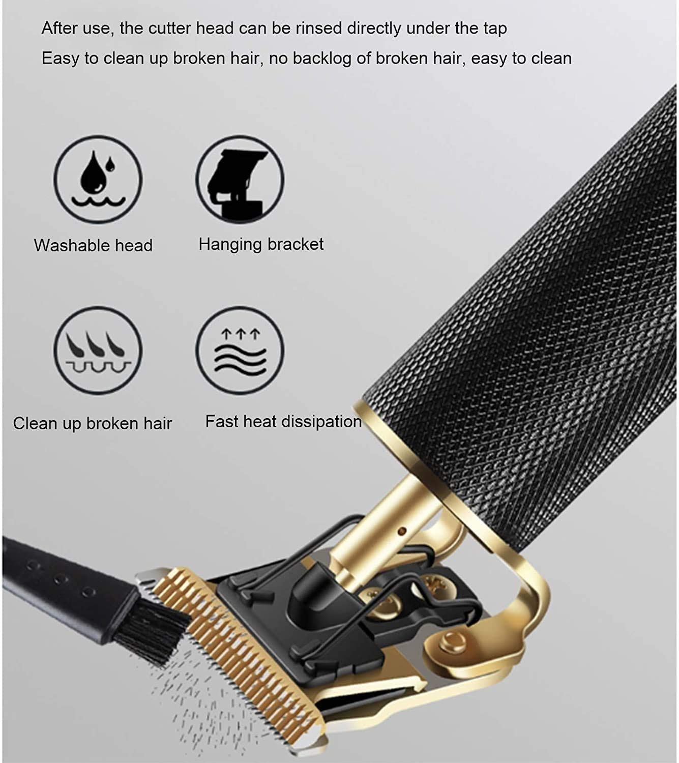 Clippers per Capelli 9000rpm Clippers Pesanti Cordless per Uomo Tranquillo per Capelli Transmers Macchina per depilazione Ricaricabile con 4 pettini Guida