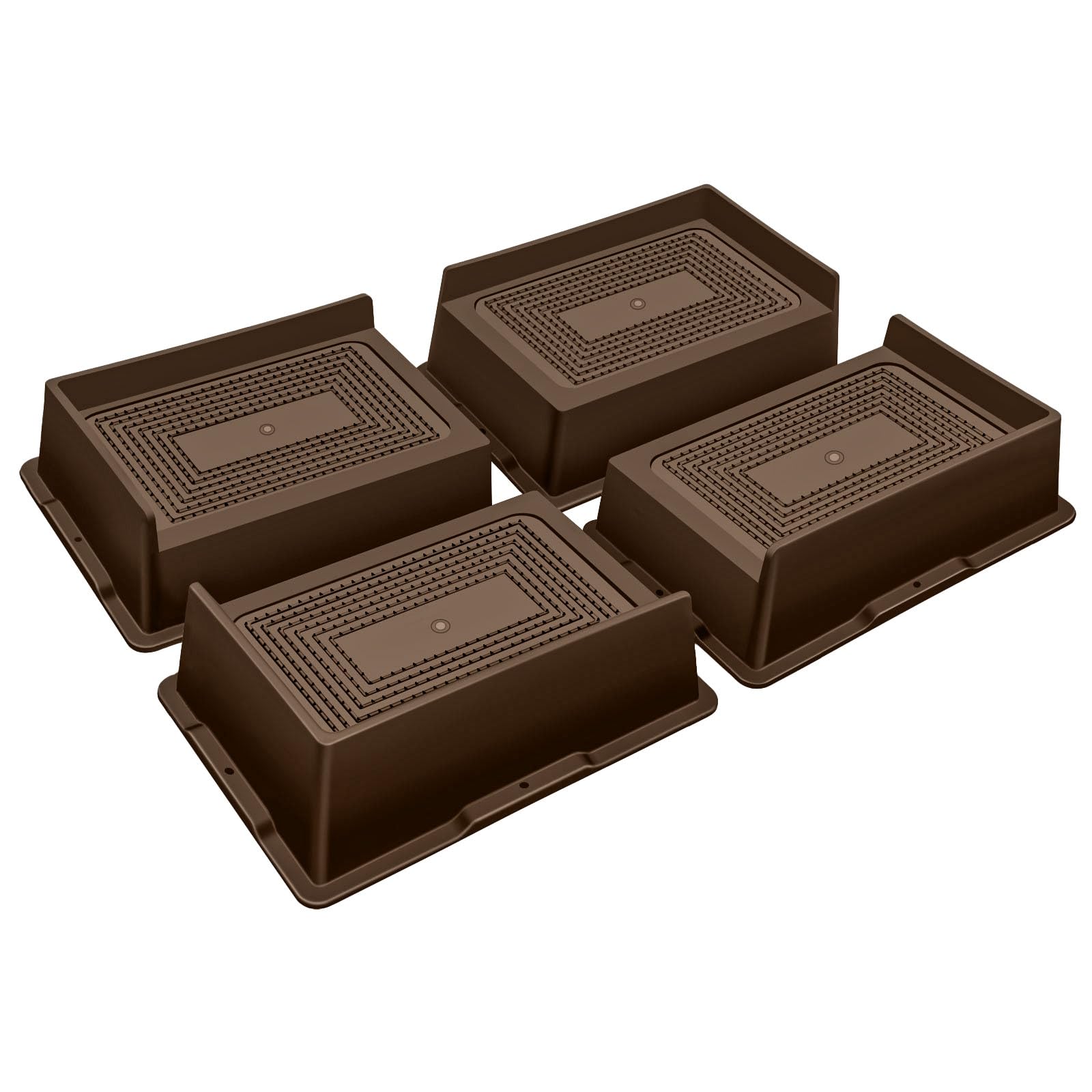 ANNKUT Bed Risers 2 Inch Heavy Duty,Oversized Couch Risers, Extra Wide Furniture Risers for Sofa Table Desk Headboard Chair Lifting,Rectangle Risering Blocks Support 6000 lbs(4 Pack Brown)