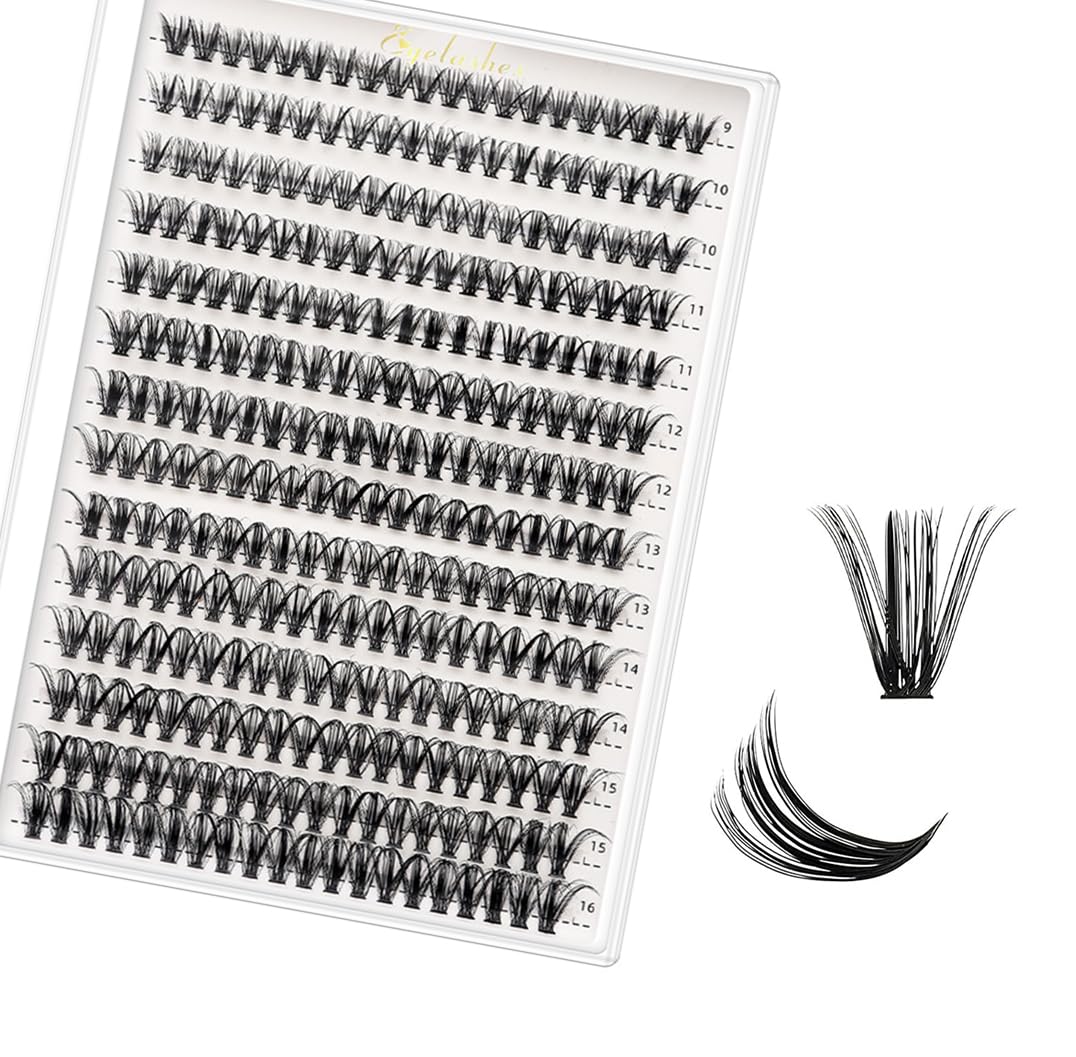 False Eyelashes Clusters 280 Pcs Individual Cluster Lashes 30D+40D Lash Clusters Extensions DIY Eyelash Extension(30D+40D-D,9-16mix)