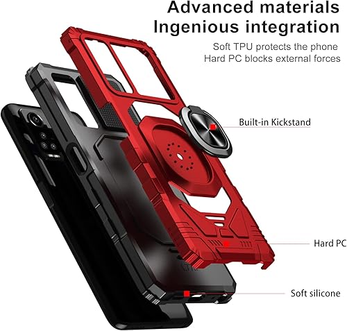 Miniatura 10 de Funda para BLU G91 Max con protector de pantalla, soporte de anillo para montaje magnético de automóvil de grado militar, resistente a prueba de