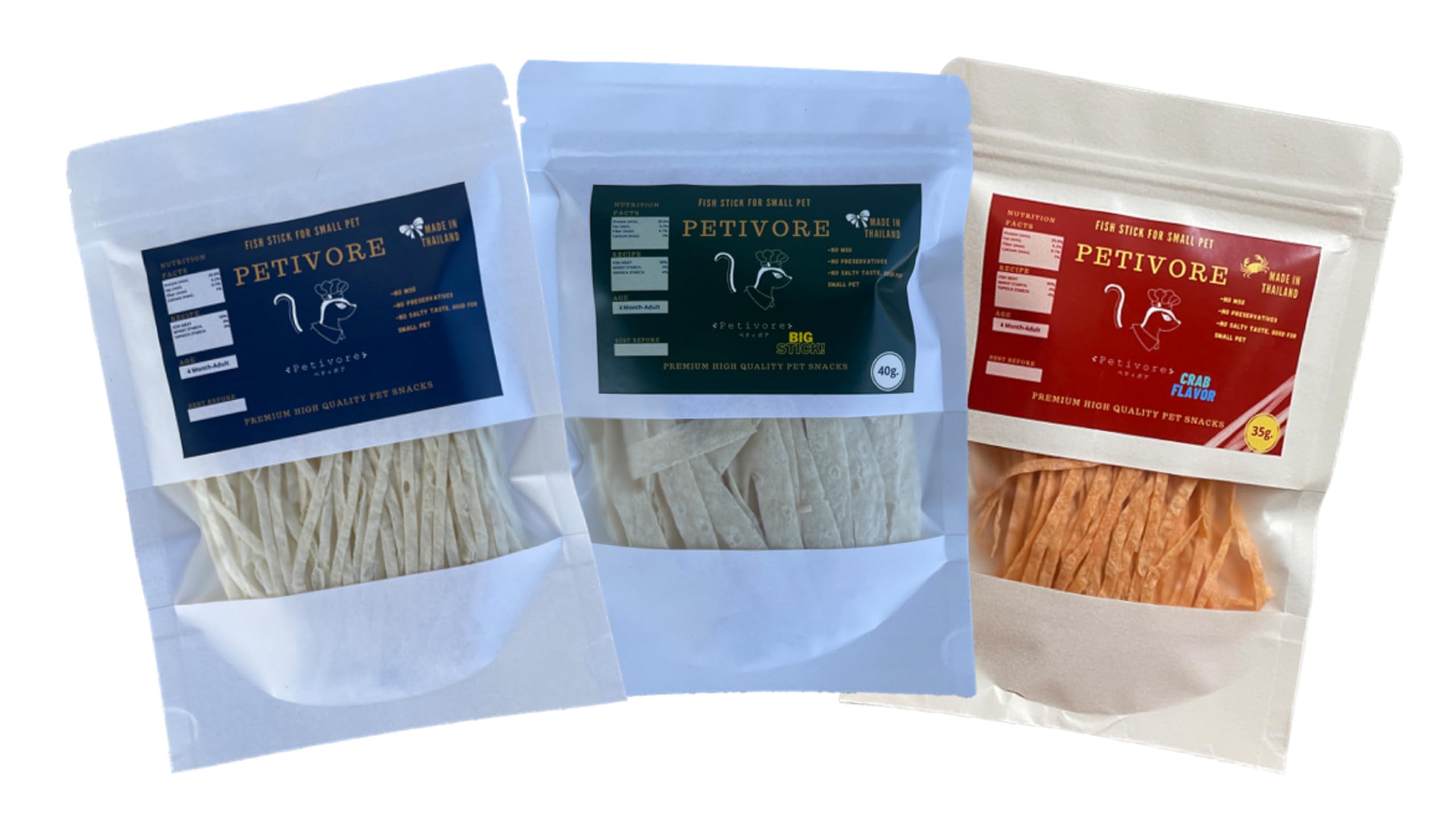 Fish Stick Party Set, Big Bite + Crab Flavor for Sugar Glider and Small Exotic pet Treats