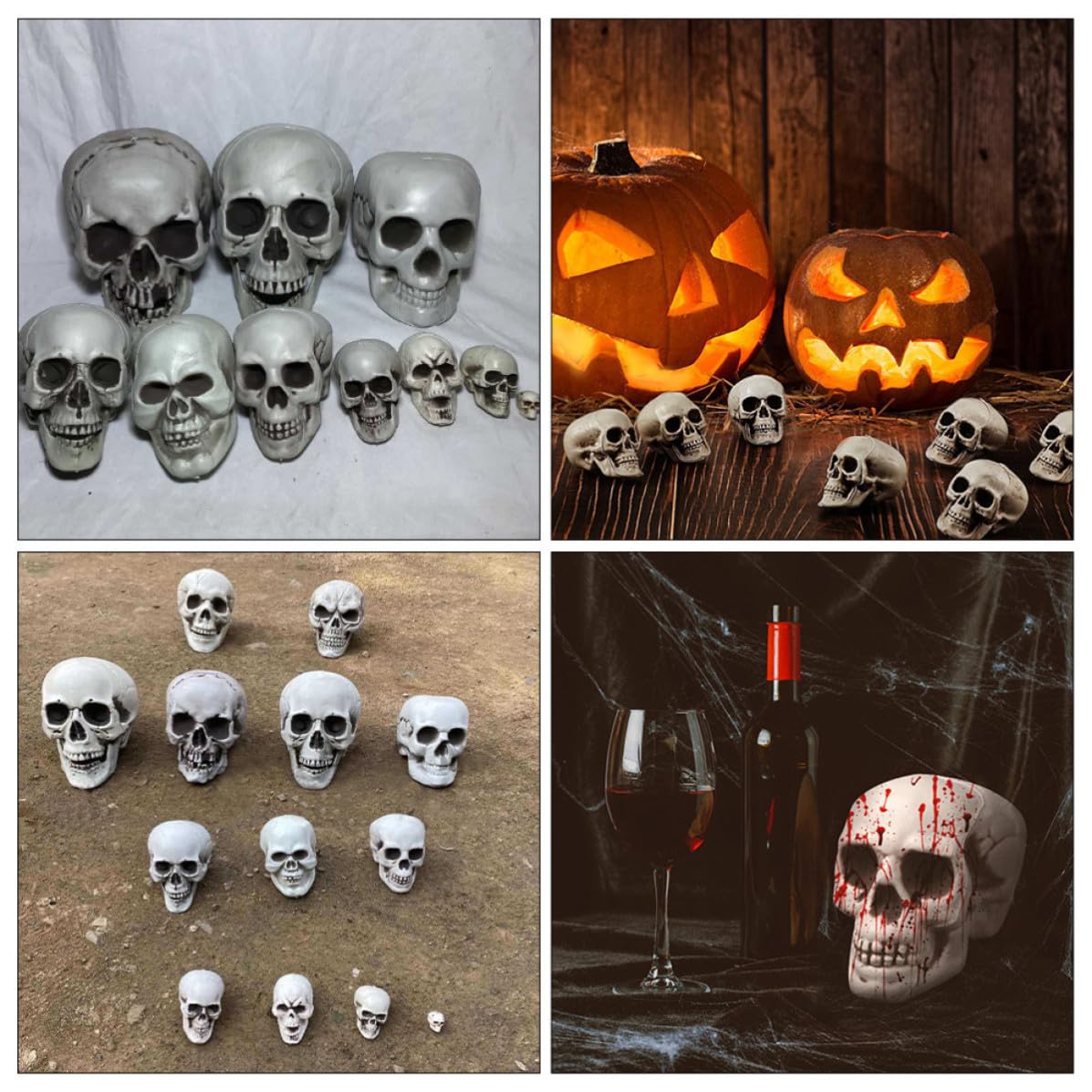 OSALADI 16 Deko für Simulierten Totenkopf Halloween Geschenkideen Pe