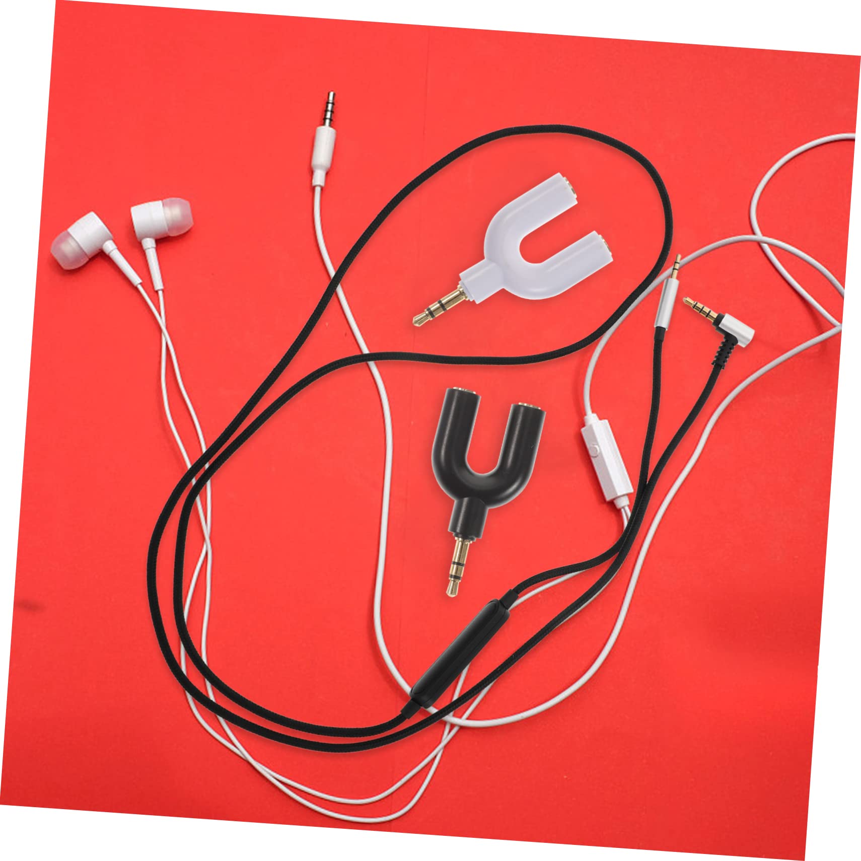 jojofuny 5 Set Di Adattatori Per Cuffie Stereo A Forma Di U Splitter Aux Da 3 5 Mm Per La Condivisione Di 2 Cuffie 6 Pezzi*5