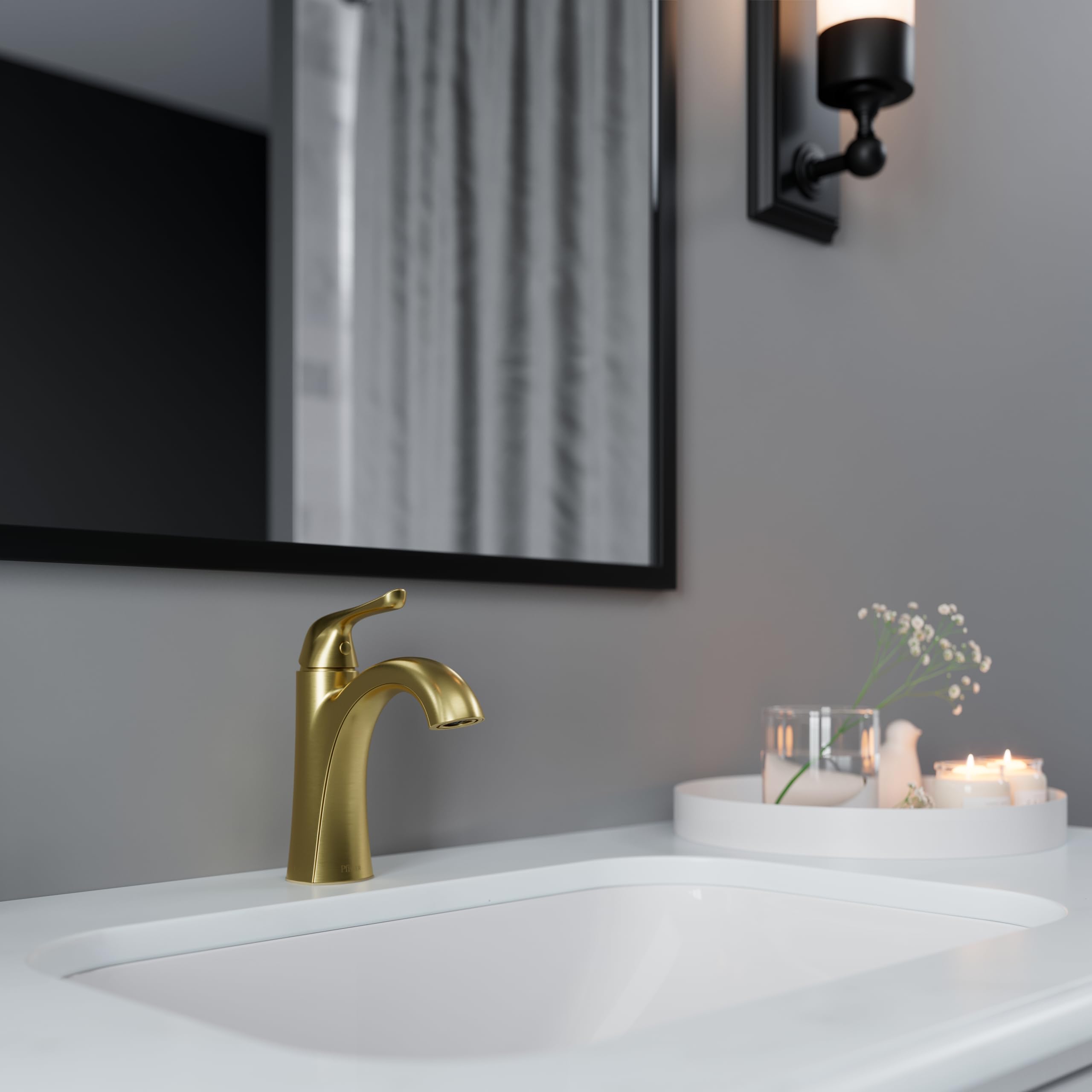 Pfister Willa Bathroom Sink Faucet, Single Control, 1-Handle, Single Hole, Brushed Gold Finish, LF042MALBG - Image 2