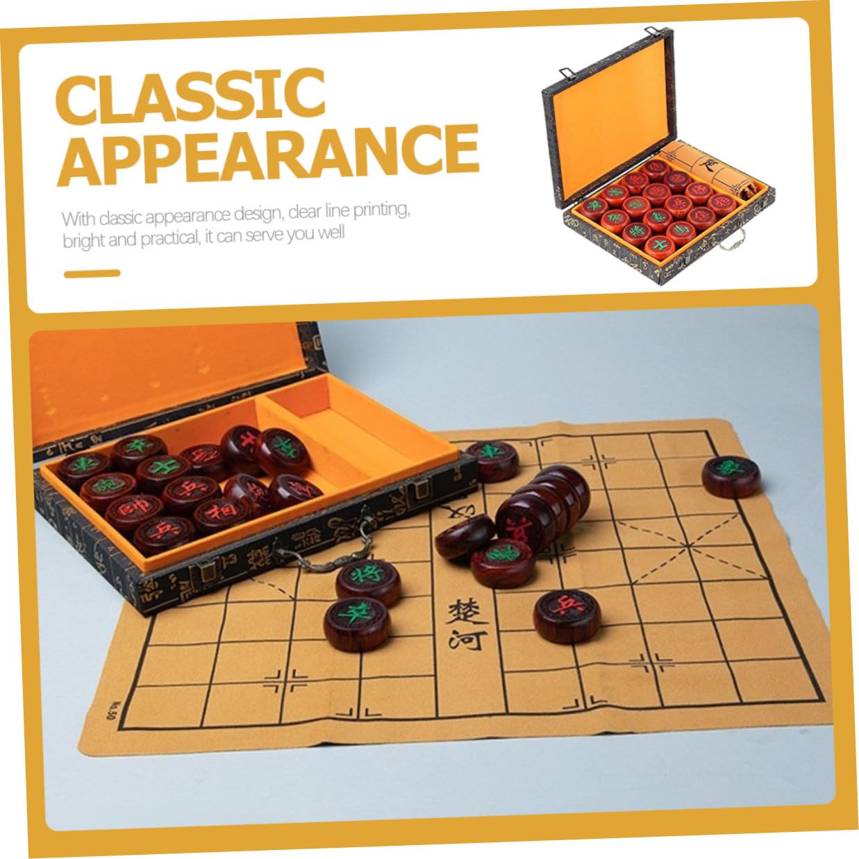 Chinesisches Schachspielzeug mit Schachbrett und Figuren Pädagogisches Schachspiel für Erwachsene Praktisch und Bequem zu Verstauen für Indoor und Outdoor