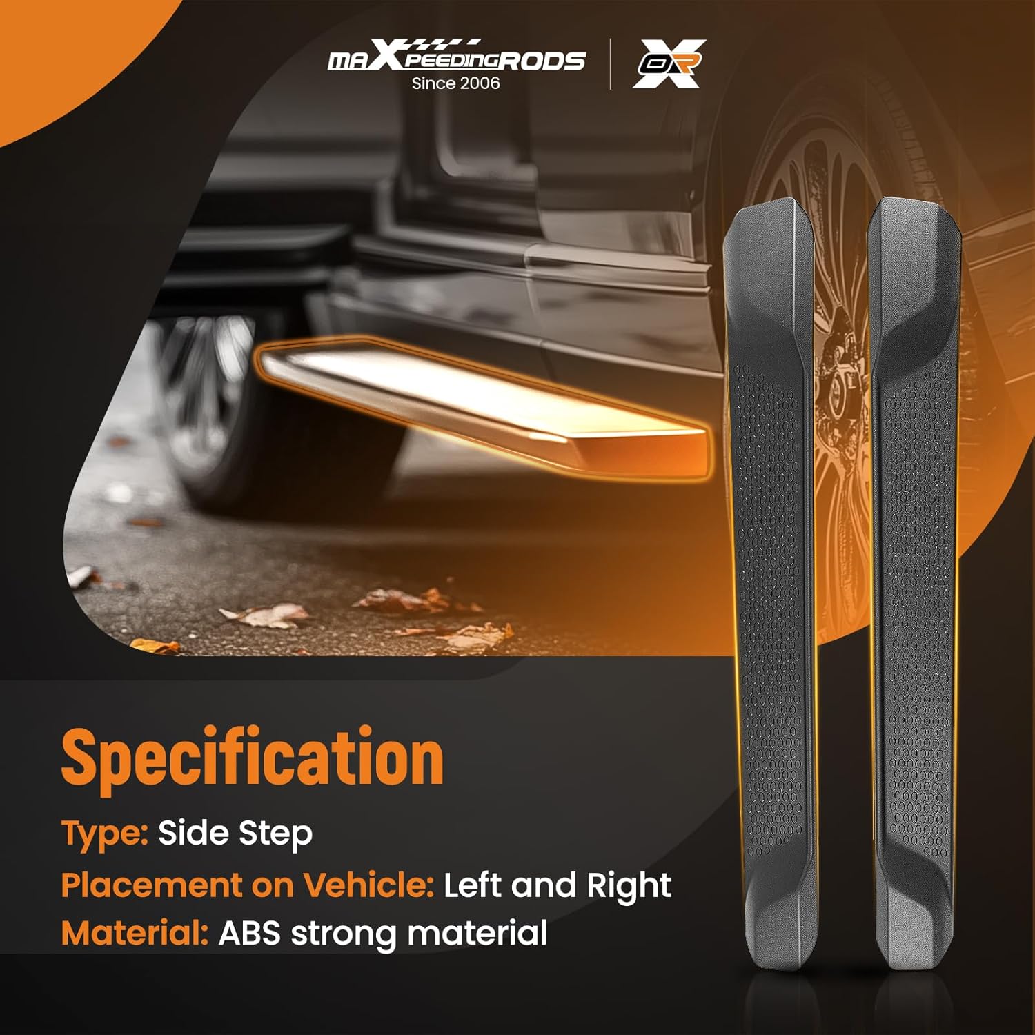 maXpeedingrods Running Boards Compatible with 2007-2018 Jeep Wrangler JK 2 Door, Aluminum Alloy Side Steps Nerf Bars, 500LBS Load