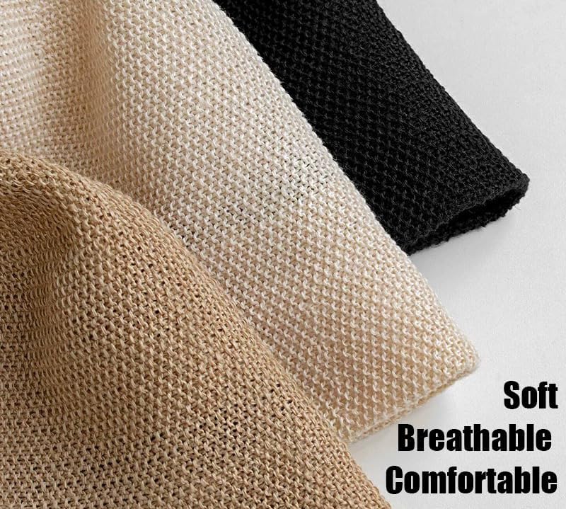 Lightweight Packable Sun Hat for Women Foldable Sunhats Woven Bucket Hats Packable Beach Hat Floppy Knitted Hat - Image 6