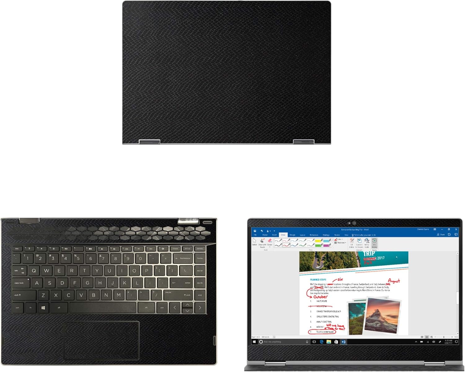 Decalrus - Protective Decal for HP Pavilion 14M-CD0001DX (14" Screen) Laptop Black Texture Snake Pattern Skin case Cover wrap SNKhpPvillion14m_CD0001dxBlack