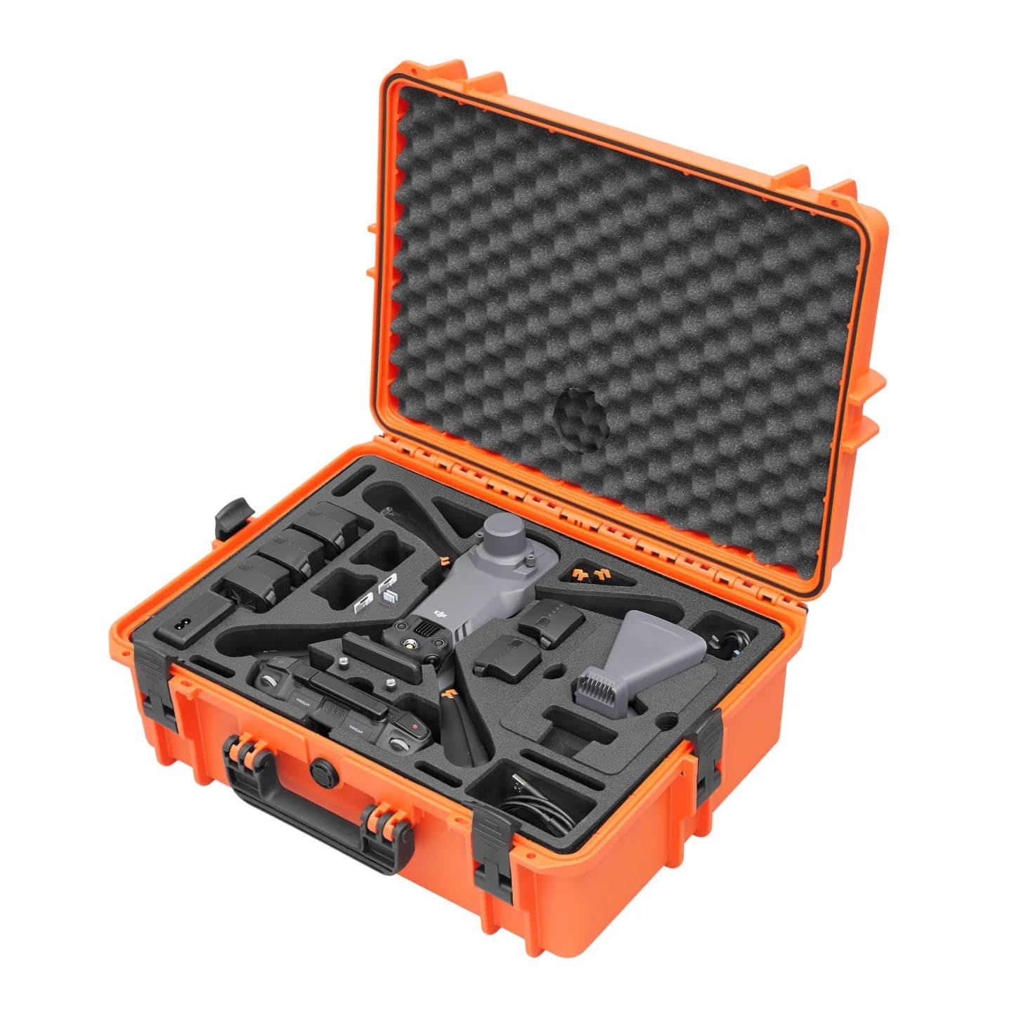 TOMcase Koffer „Ready to Fly” für DJI Mavic 3 Enterprise/Thermal/Multispectral, Plus Combo, RC Pro Controller, „Akkus Laden im Koffer Funktion, IP67 wasserdichter Case - Made in Germany (Orange)