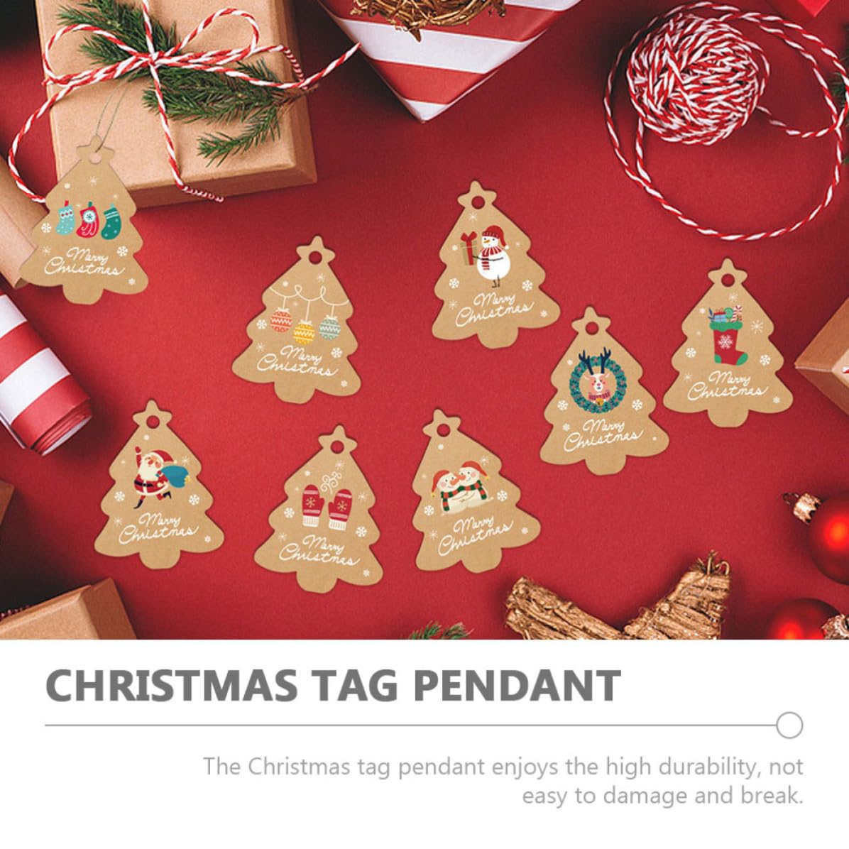 Gatuida 8 Sets Weihnachtspapieranhänger Satz aus Karton für Party und
