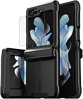 Vista 1 de CaseBorne V - Funda compatible con Samsung Galaxy Z Flip 5, funda protectora resistente con bisagra semiautomática y protector de pantalla de vidrio