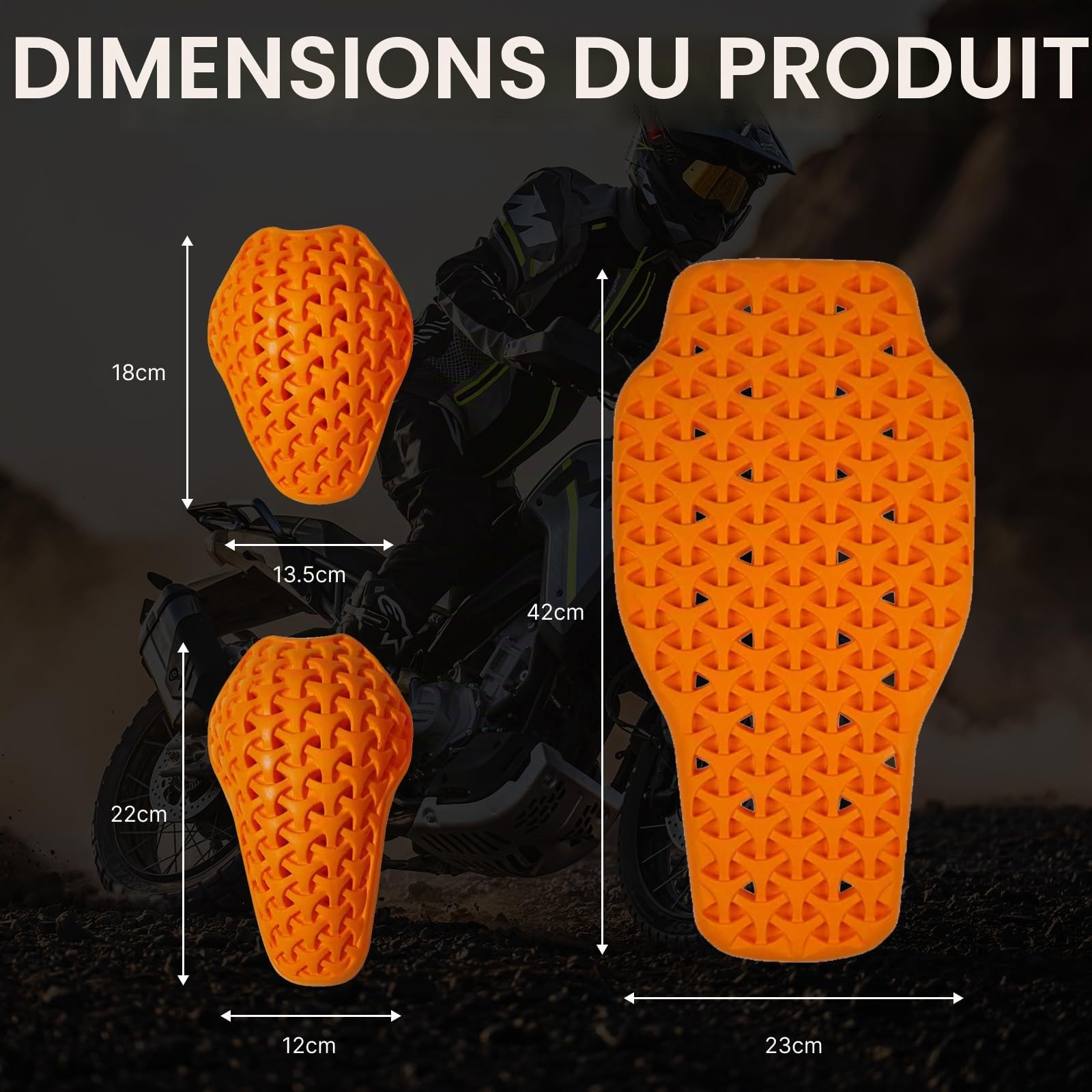 5 Paquet Protections Moto Certifiées Unisexe Adulte, 1xProtection Dorsale(CE-1) 2xProtection d'épaule (CE-2) et 2xProtection de Coude (CE-2), Amovibles Inserts Absorption des Chocs pour Blousons Moto