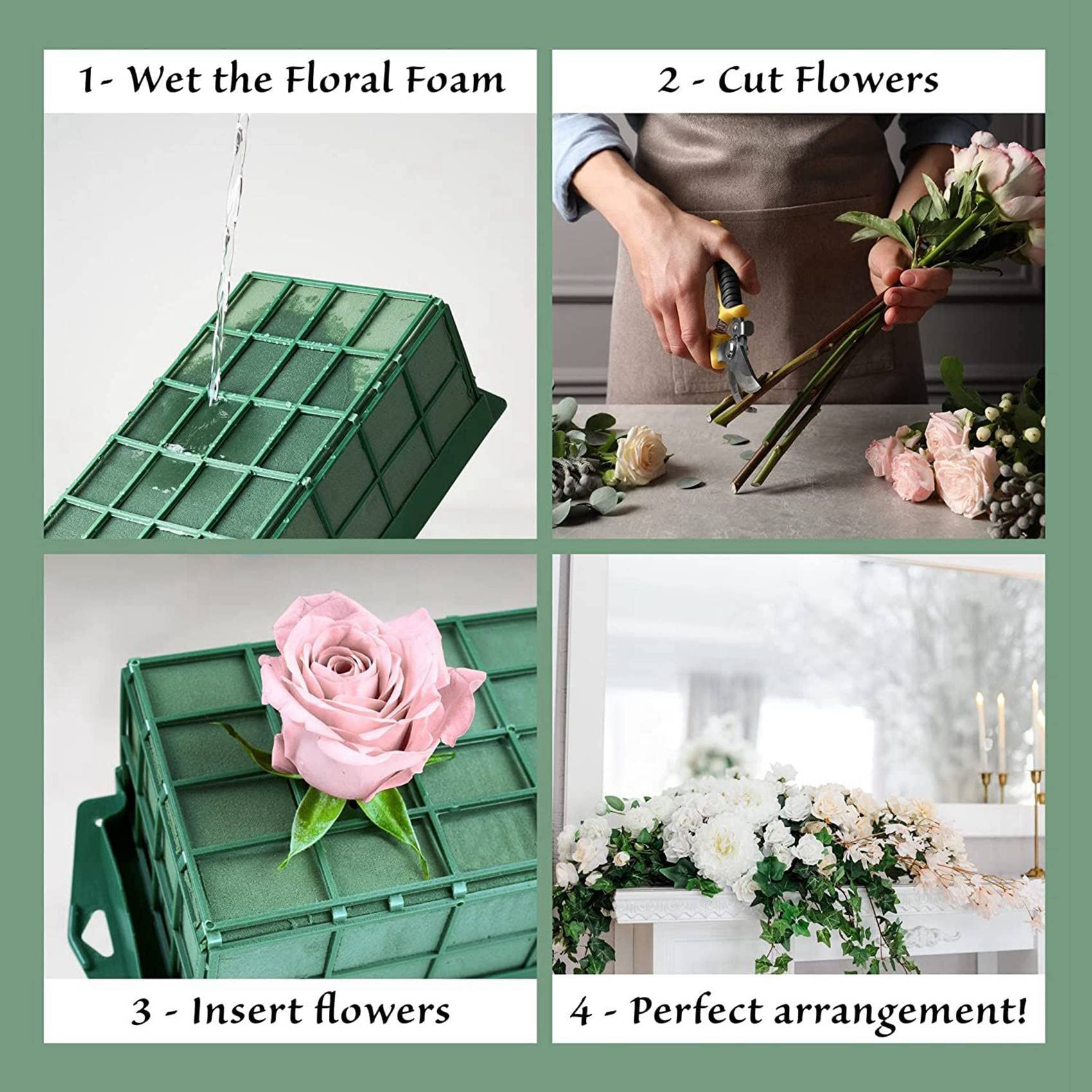 8 Pack Blumen Steckschaum Käfig für Blumen Arrangements Trockene und Nasse Blumen Steckschaum für Frische Floristen Schaum