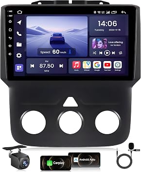 8 Core+4G RAM Android 13 Car Stereo Radio for Dodge Ram 1500 2500 2013-2018 Wireless CarPlay Android Auto 9" 1280 * 800 HD Touchscreen GPS 5G WiFi Bluetooth 36EQ FM DSP 1080 Backup Camera