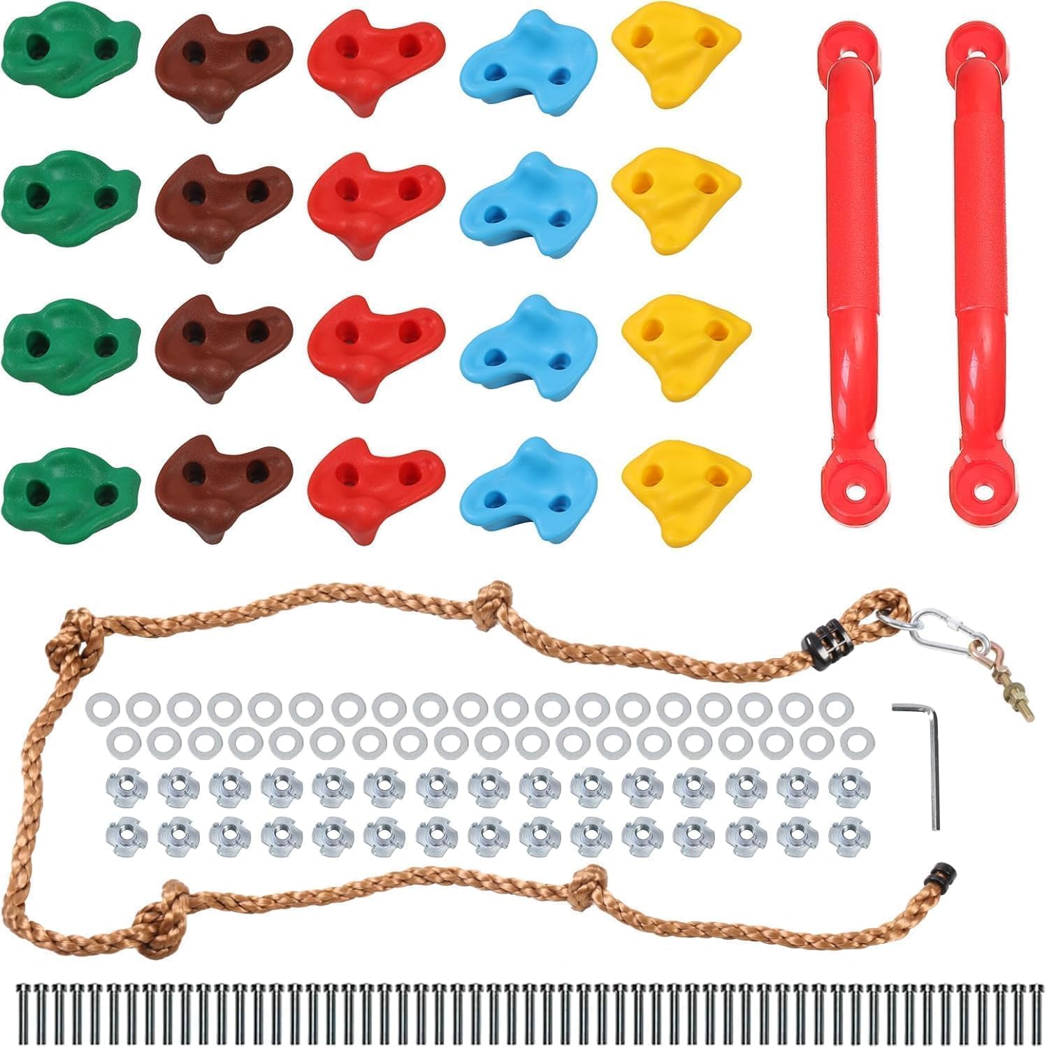 HYGRAD BUILT TO SURVIVE Rock Climbing Holds Outdoor Garden Home Rock Climbing Set of 20 Holds Kids Garden Activity Play Area