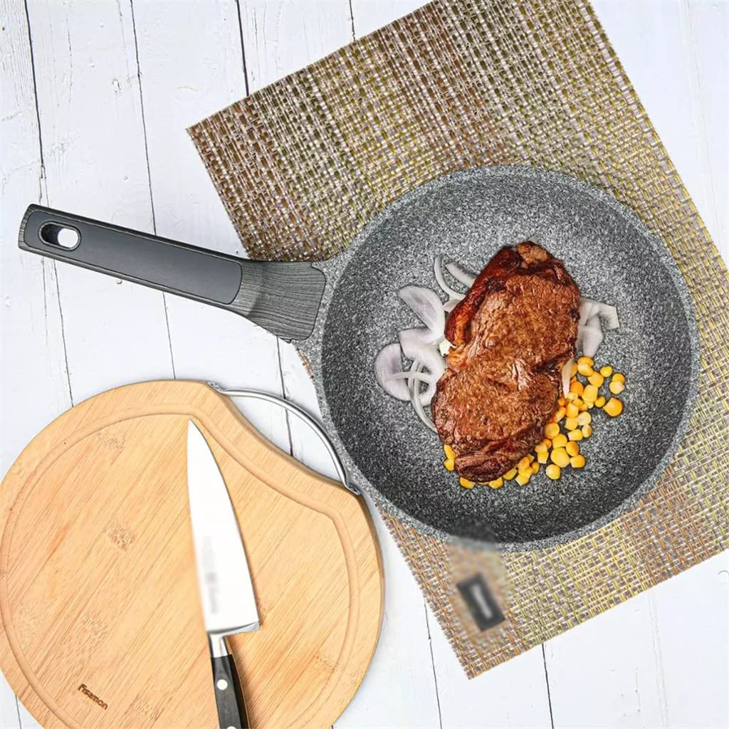 Patelnia z granitową powłoką nieprzywierającą Aluminiowa patelnia indukcyjna z dolnym dnem (kolor: A, rozmiar: 26 cm) (A 26 cm)