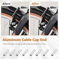 Vista 6 de Kit de cable universal para bicicleta Mannk - Carcasa de cable de cambio y freno con tapas de extremo y juntas tóricas para reparación de bicicleta