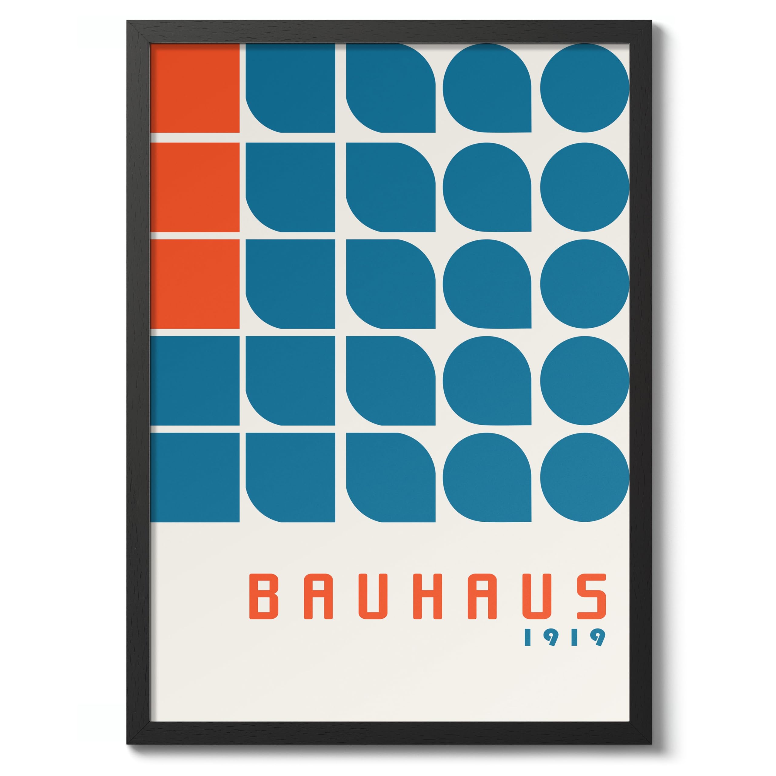 Waves Poster, Bauhaus Print, Framed Abstract Art, Mid-Century Wall Art, Modern Home Decor, Gift Idea, Archival Matte, A1 (Framed) - 84.1x59.4cm โ image 1