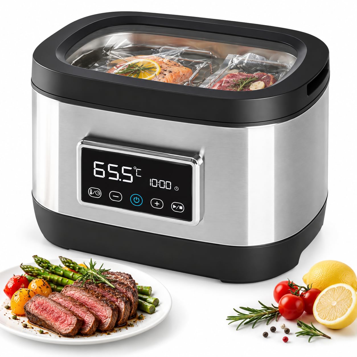 Circulador de inmersión Sous Vide, capacidad de 8 L, circulación de agua