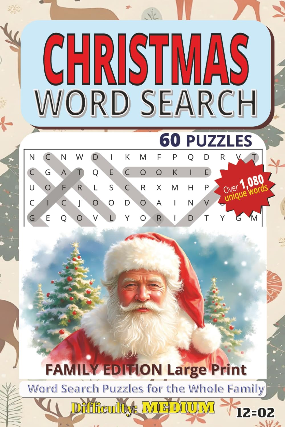 CHRISTMAS WORD SEARCH: Easy-to-Read Holiday Word Search Puzzles for the Whole Family | Christmas Traditions, Seasonal Fun & Festive Activities | 6×9 Inches, 95Pages | 60+ Puzzles with Answers ...02/12