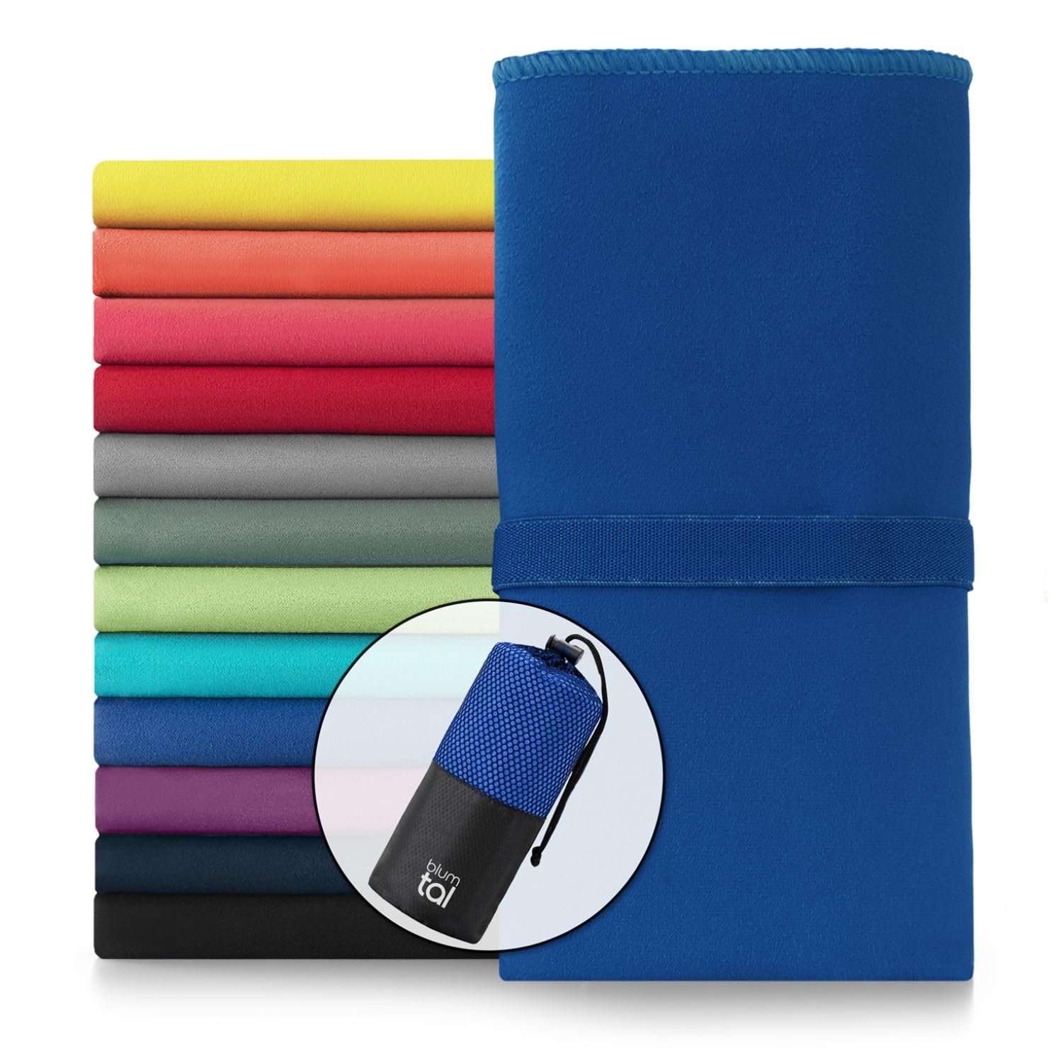 Blumtal asciugamano microfibra 200x100 cm - asciugamano palestra microfibra asciugatura rapida - asciugamani palestra donna - asciugamani microfibra da viaggio - asciugamani microfibra palestra - blu