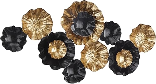 Miniatura 4 de CosmoLiving by Cosmopolitan Placa de metal para decoración de pared para el hogar, escultura de pared con patrón texturizado, arte de pared 46 x 4 x