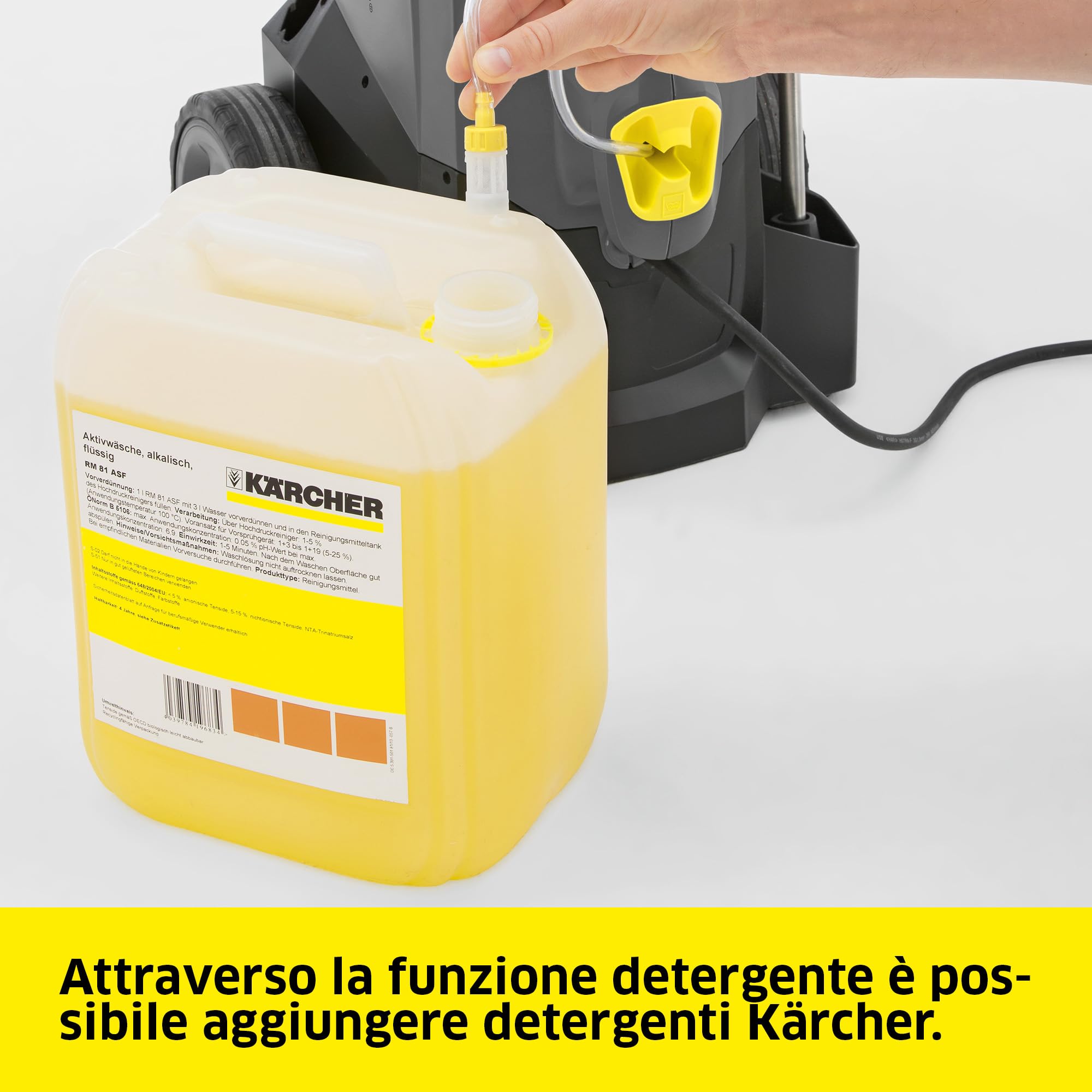 Kärcher idropulitrice ad acqua fredda HD 5/15 C Plus + FR Classic, pressione di lavoro: 150 bar, portata: 500 l/h, peso: 27,8 kg, tubo: 10 m, pistola EASY!Force, ugello rotante, lavasuperfici