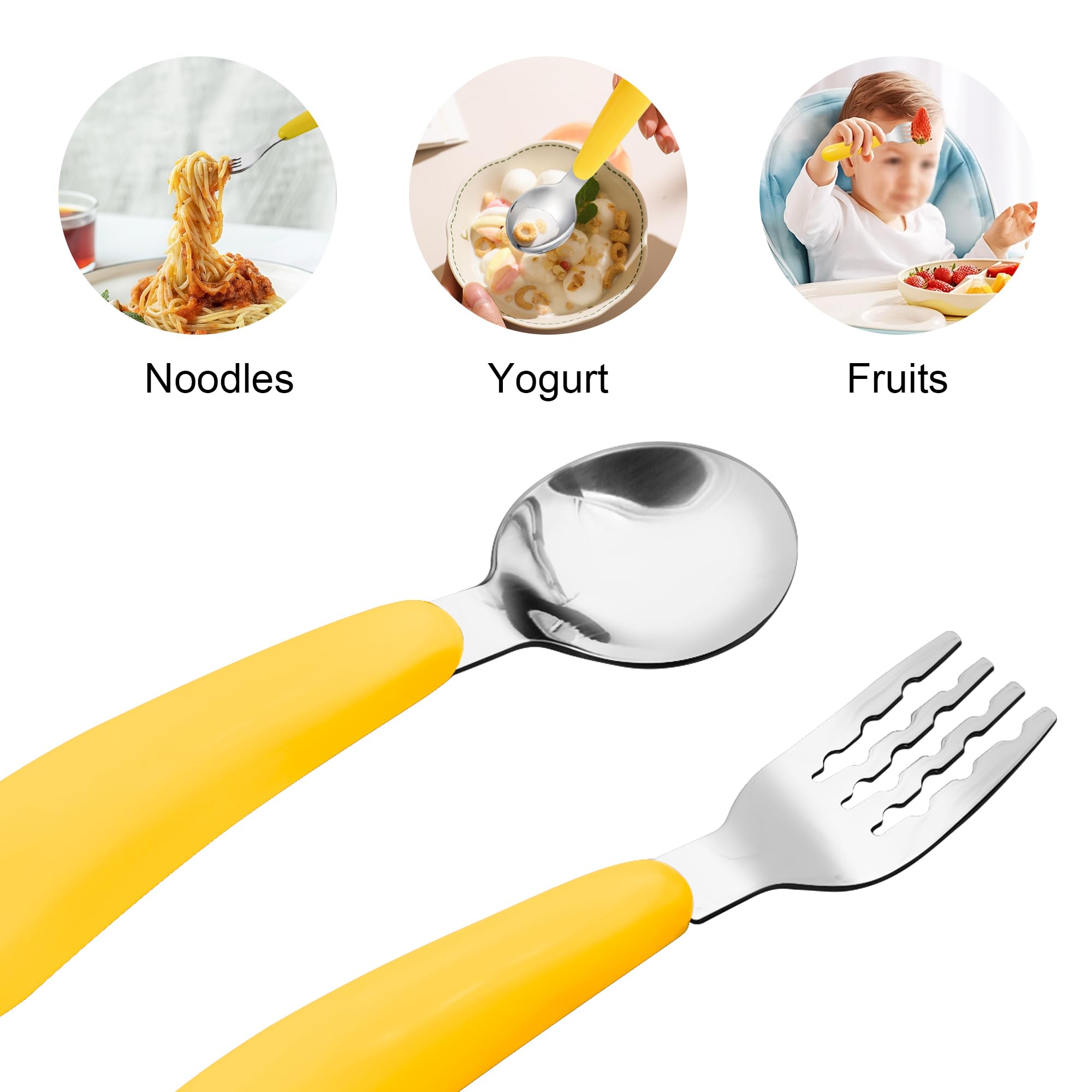 Set Posate Bambini In Acciaio Inox 18/8 Con Custodia - Forchetta E Cucchiaio Da Viaggio Per Scuola E Picnic - Foto 7