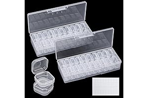 QUEFE 40pcs Bead Organizers with Clear Case for Nail Arts