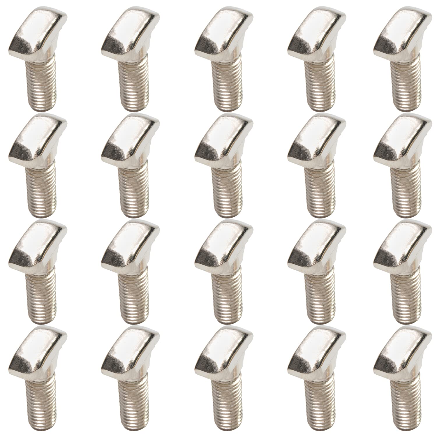 Yinpecly Knurled Thumb Nuts M5 Round Knobs With Nickel Plating Straight Flower Silver Tone 20pcs