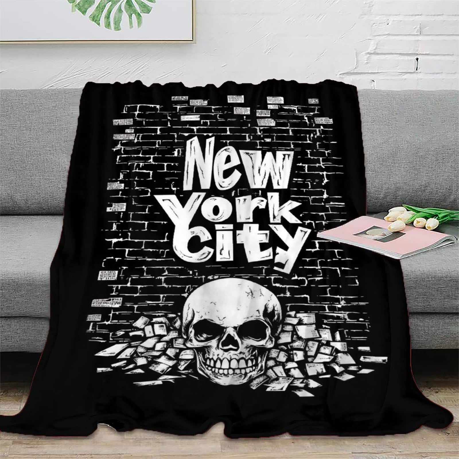 Microfibre Literie New York Couverture Polaire 150x200 Gothique Plaid Salon