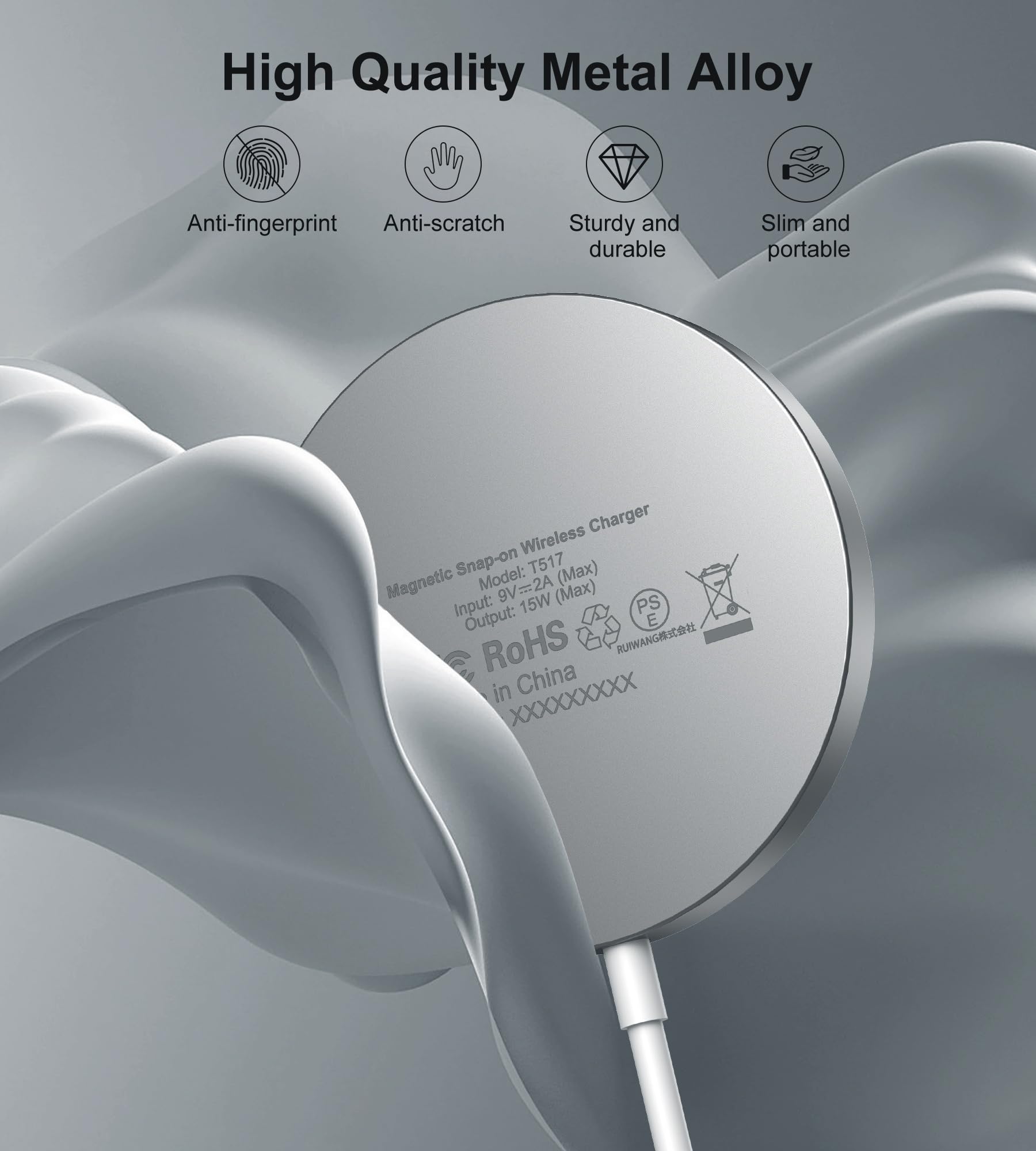 Chargeur Mag-Safe Sans Fil Rapide - Compatible IPhone 15/14/13/12 Et AirPods - Ultra Slim USB-C