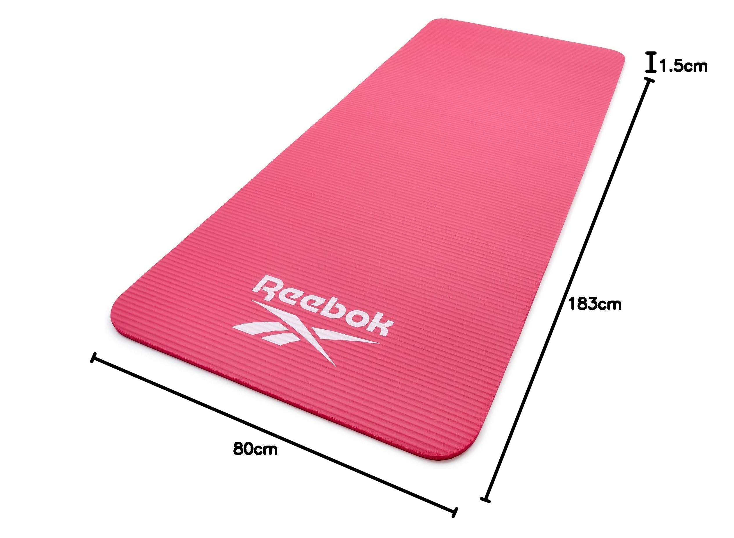 Reebok Trainingsmatte - Rutschfeste Gymnastikmatte aus natürlichem Gummi in 7mm, 10mm, 15mm und verschiedenen Farben - ideal für Fitness, Freeletics und Heimtraining