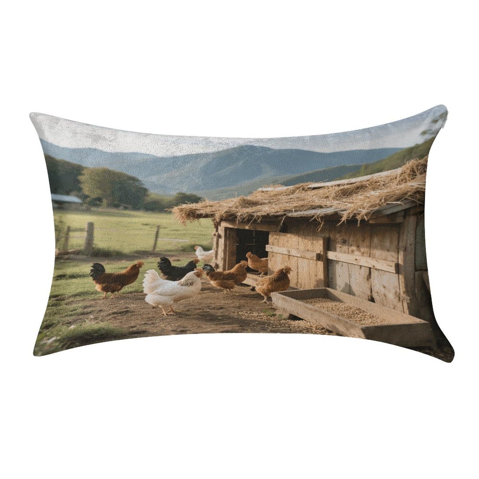 VstaDank Chickens and Hen Pillow Covers Rectangular Cushion Case Cozy Decorative Throw Pillowcase Luxury Lumbar Pillow Shells with Zipper Soft Velvet Pillows Shams 12 X 20 in