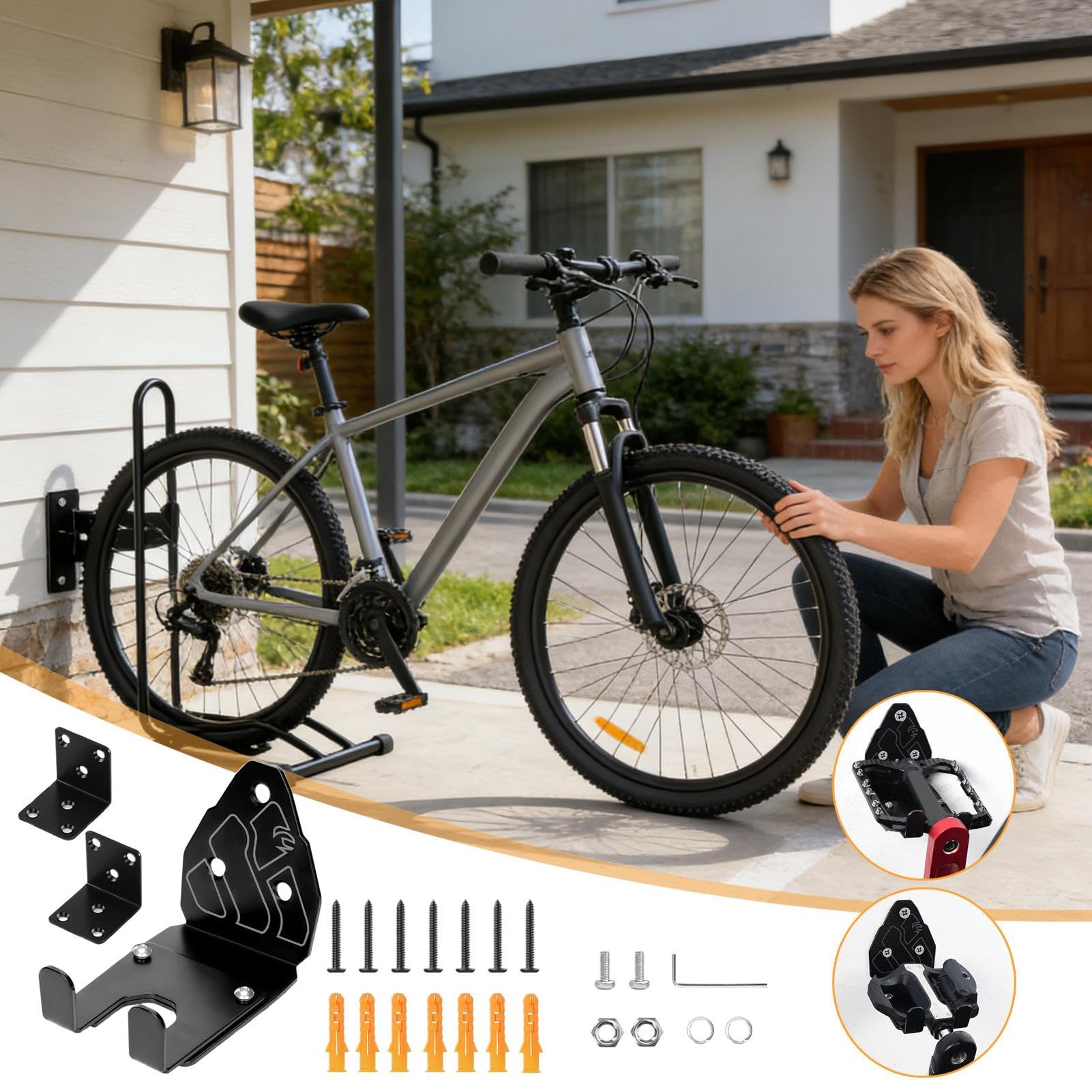 Fietsendrager voor wandmontage, verstelbaar, voor garage, garage, werkplaats, mountainbike, straat, fietsen DIY & Tools