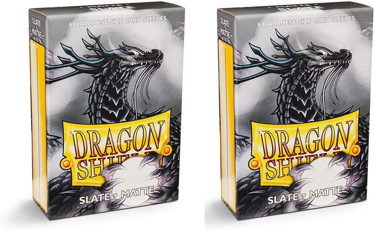 Dragon Shield Bundle: 2 Packs of 60 Count Japanese Size Mini Matte Card Sleeves - Matte Slate