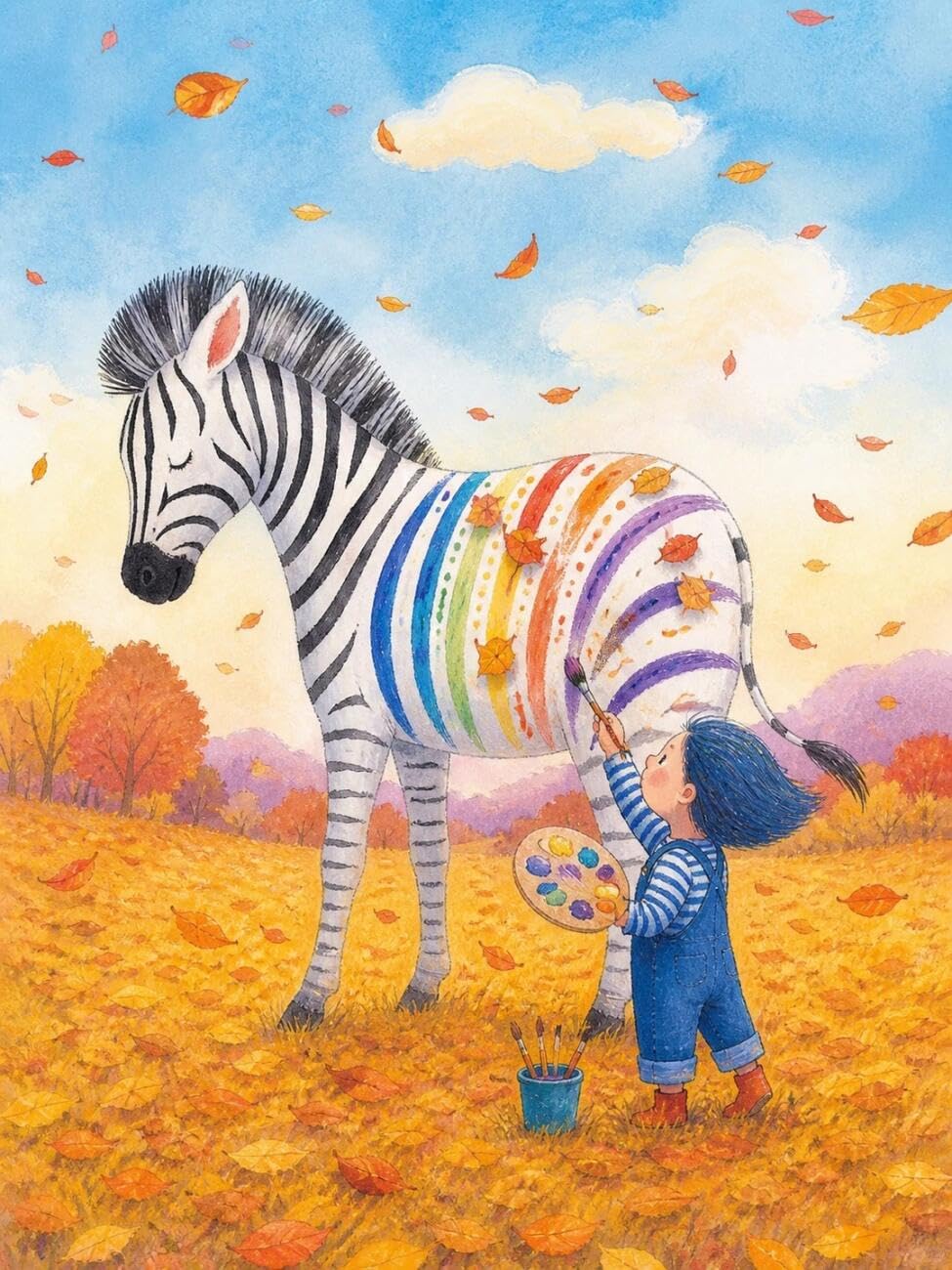 Henypt Cross Stitch Kits Cartoon Zebra Animal DIY Embroidery Kit for Beginners The Elderly with Accessories Home & Leisure/Gifts 14CT 50x70cm