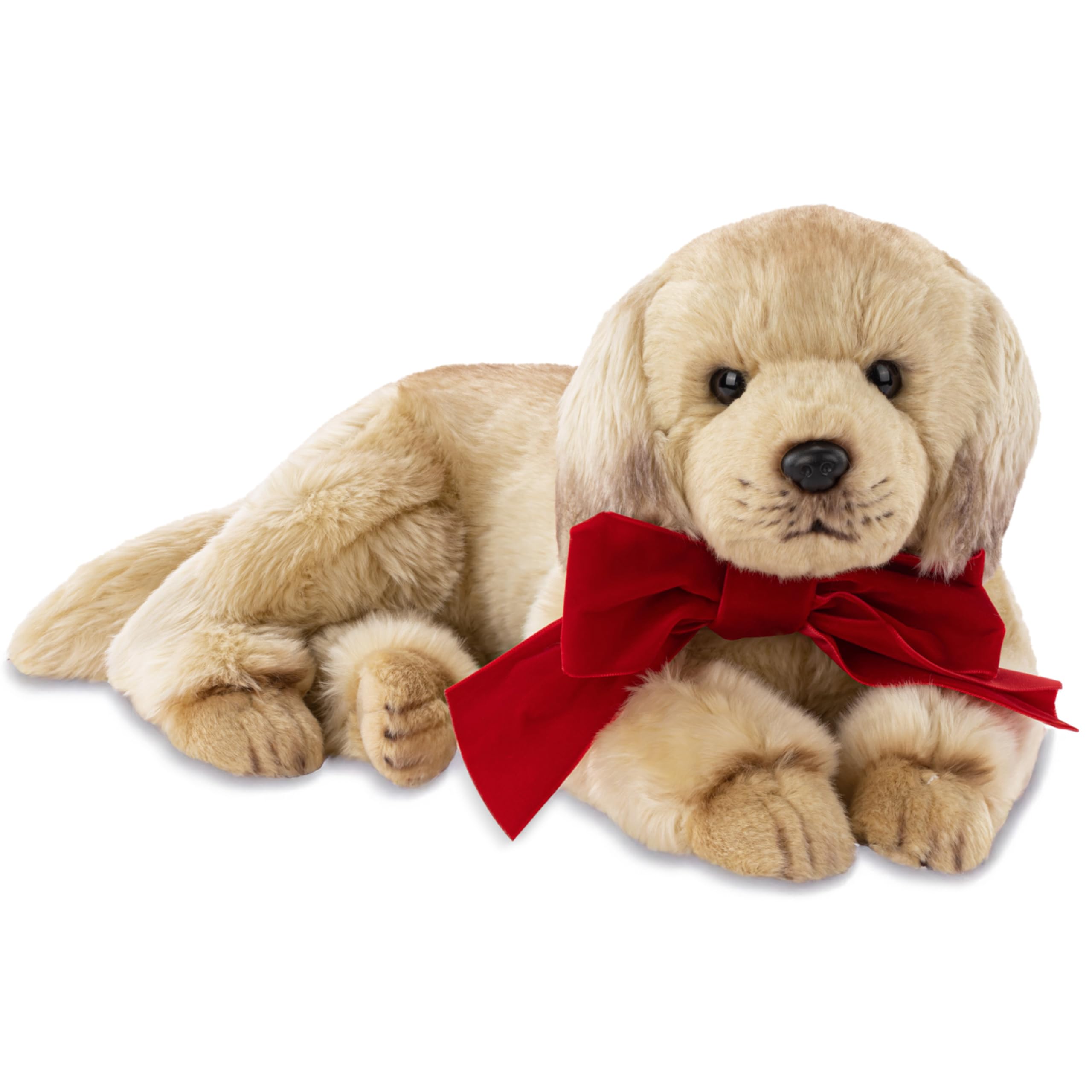 Bearington Dog Stuffed Animal Realistic Dog Plush Golden Retriever Puppy Plushies for Kids, Boys & Girls - Baker Red 13"