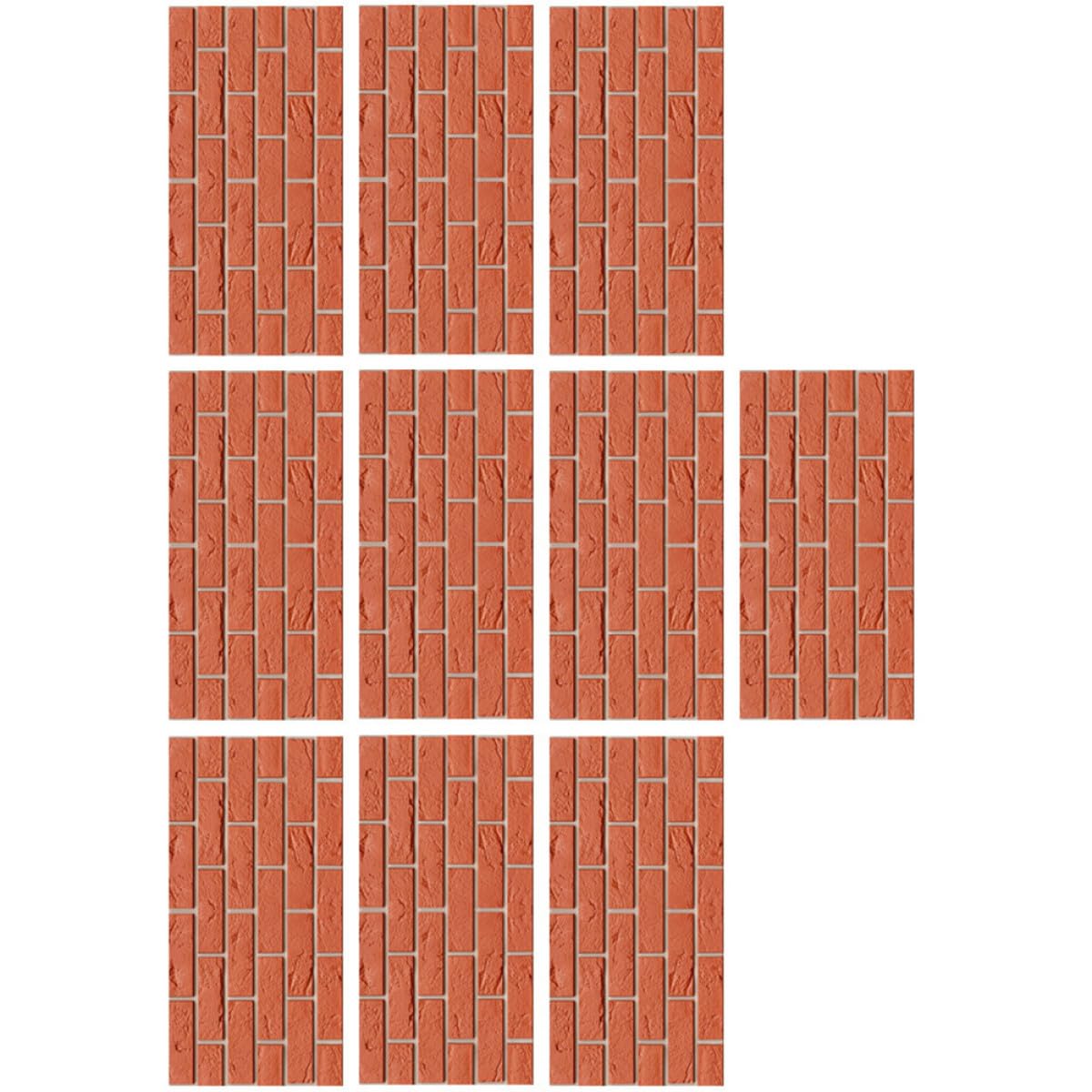 Paneles de Ladrillo Rojo Adhesivo 20x40 Cm 10 Uds PVC Cocina y Baño