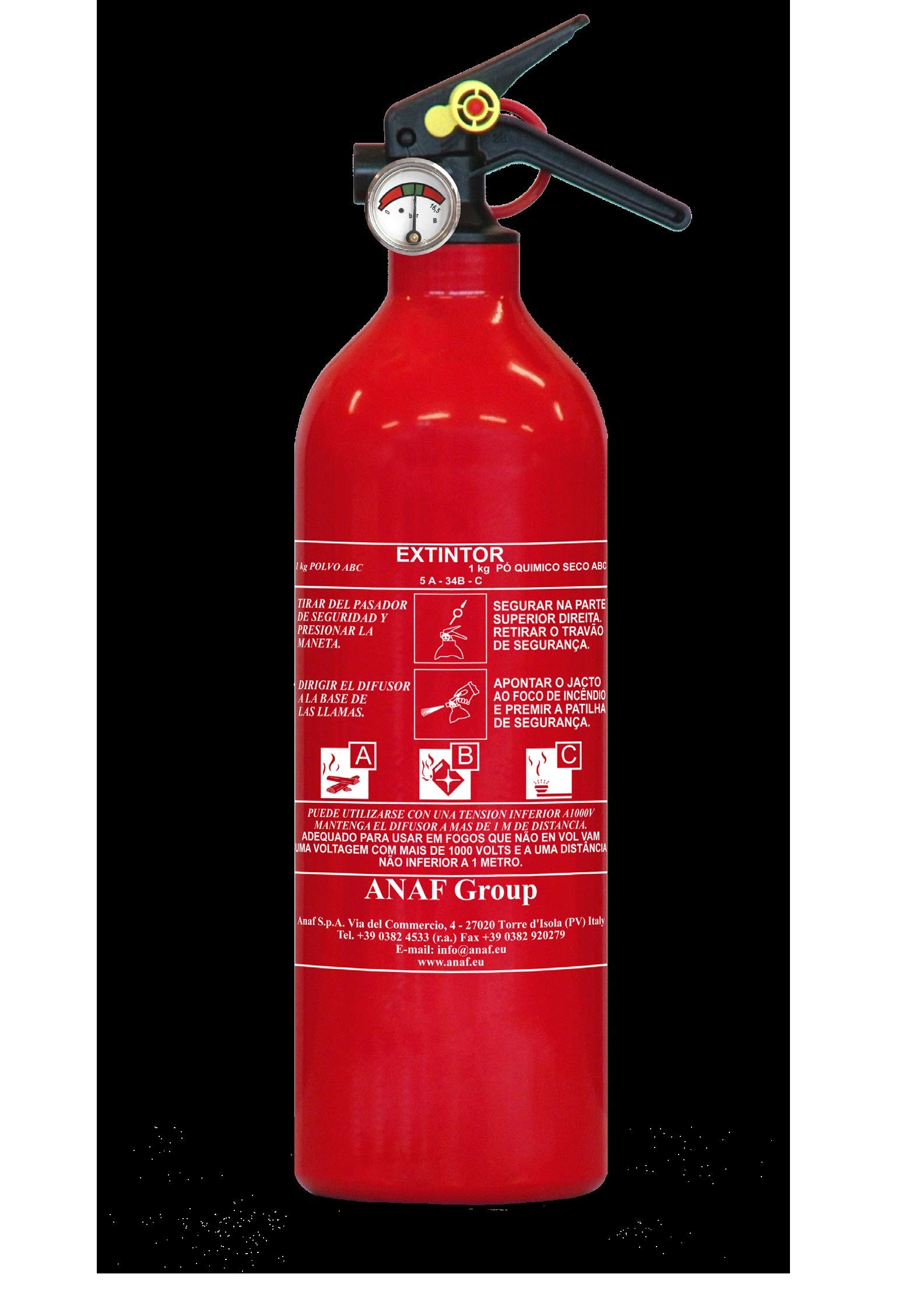 EXTINTOR DE POLVO ABC PS1-X ABC 1KG C/MANÃ“METRO ANAF