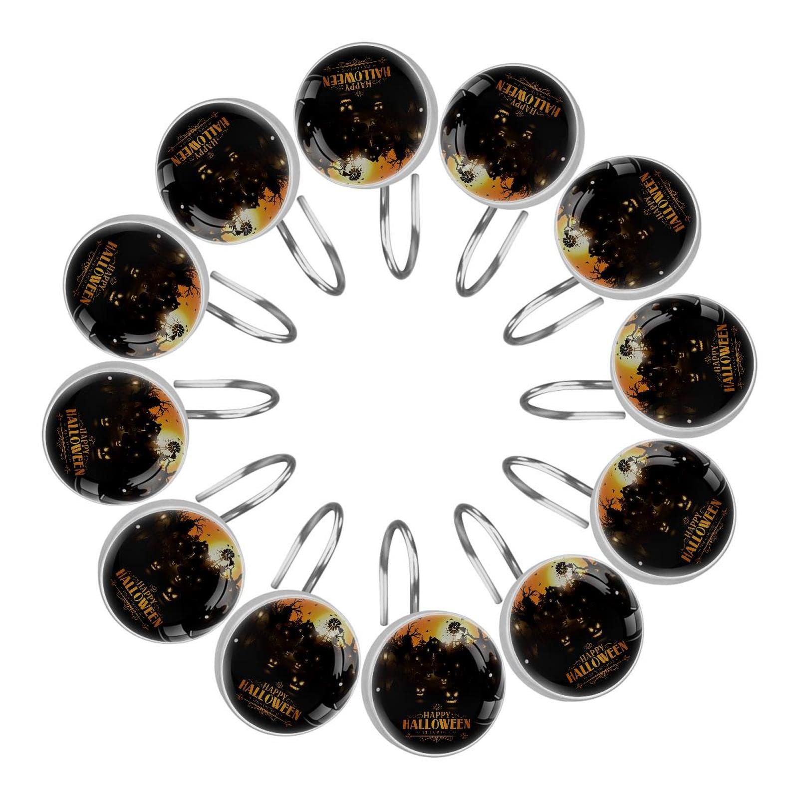 Set 12 Ganci Tenda Doccia Halloween - Ganci Cranio Decorativi Per Bagno