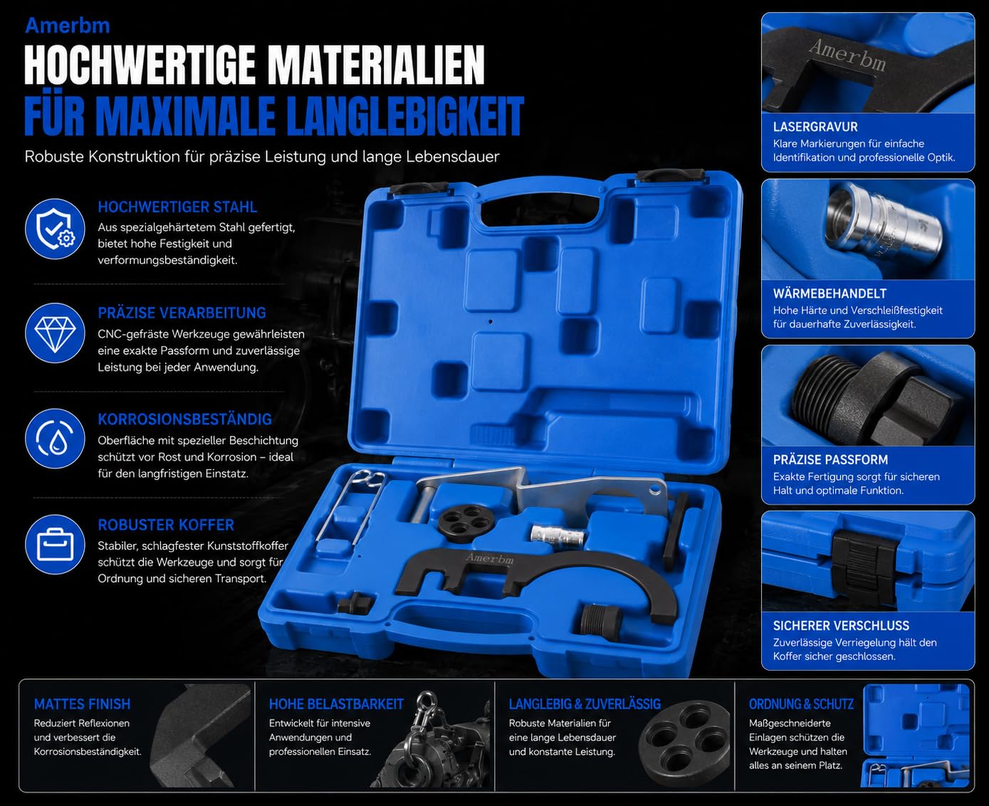 Motor Einstellwerkzeug für BMW N47 N57 N47S N57S | Steuerkette Werkzeug Set Arretierwerkzeug Nockenwelle N47D20A N47D20C N57D30A | Passend für E90 E60 F10 F30 X3 X5 120d 320d 330d 530d