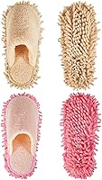 Vista 8 de Jecery 2 pares de pantuflas de microfibra para limpieza de suelos de chenilla, limpiadores de tabla base, herramientas de limpieza para el hogar