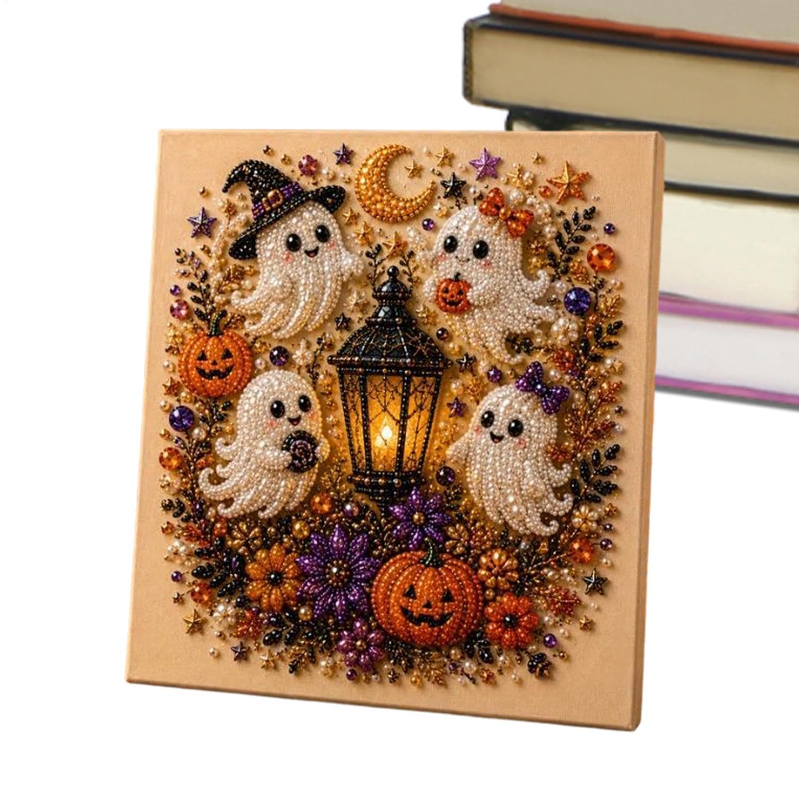 Halloween Ghost Pearl Art DIY Kit - Spooky Ghost Festive Halloween Wall Art